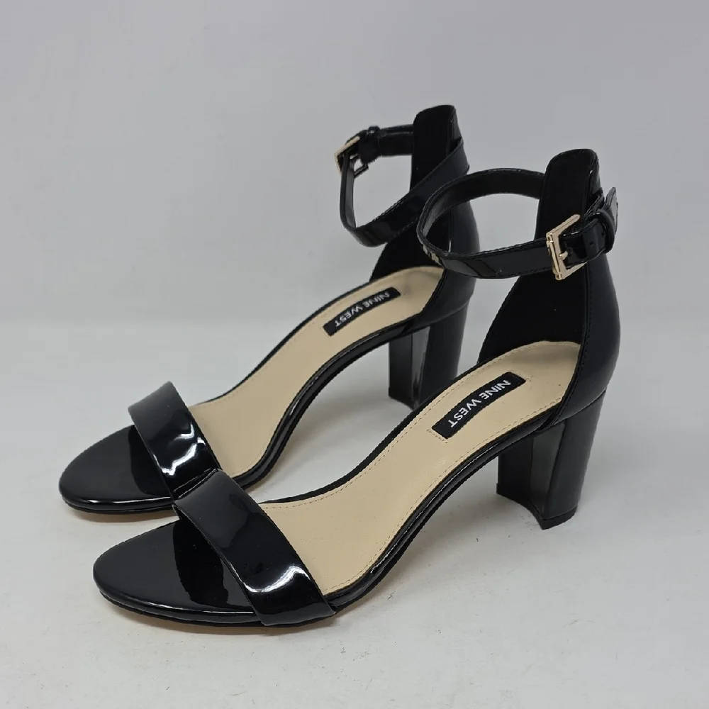 Nine West Black Ankle Strap Heels Size 7